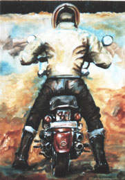 Mr. Woods 9, Acryl, Motoradillustration